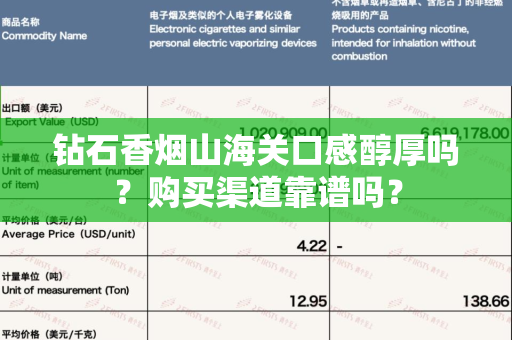 钻石香烟山海关口感醇厚吗？购买渠道靠谱吗？